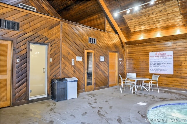 interior space featuring outdoor dining space and visible vents