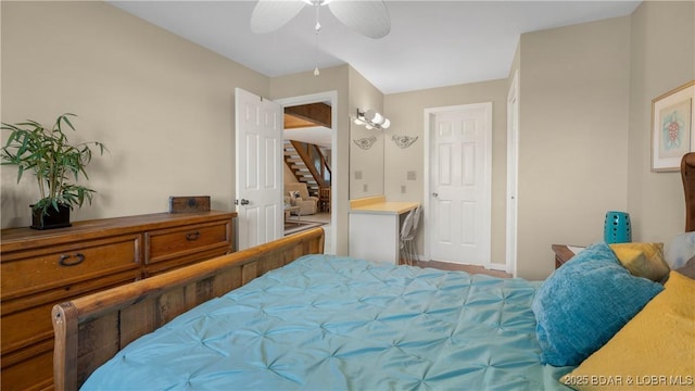 bedroom with a ceiling fan