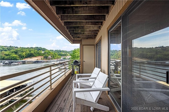 balcony with a water view