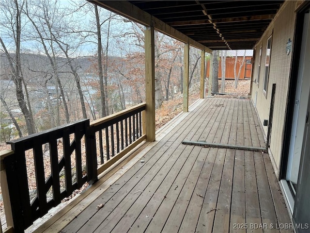 wooden terrace with fence