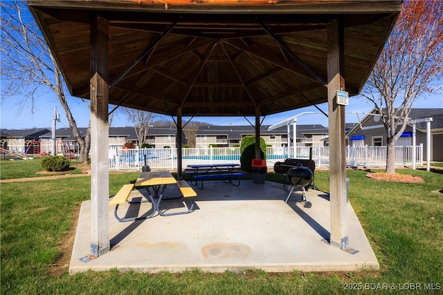 611 Lazy Days Rd Unit V-7, Osage Beach, MO 65065 - view of community with fence, a gazebo, a yard, and a residential view