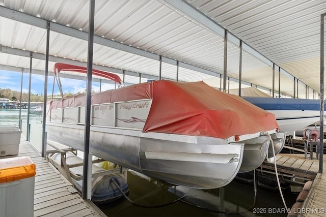 dock area with boat lift