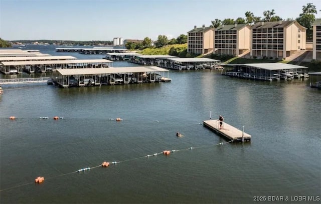 view of water feature featuring a boat dock