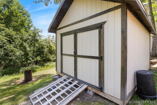 view of shed