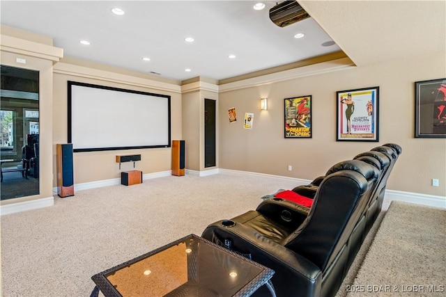 260 Greystone Ln, Villages, MO 65079 - cinema room with carpet floors, recessed lighting, and baseboards