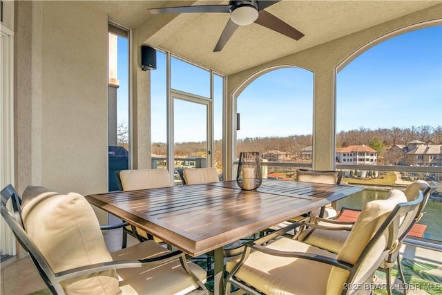 260 Greystone Ln, Villages, MO 65079 - exterior space with a balcony and a ceiling fan
