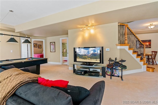 260 Greystone Ln, Villages, MO 65079 - game room with pool table, carpet flooring, and baseboards