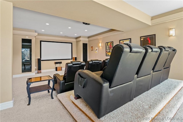 260 Greystone Ln, Villages, MO 65079 - carpeted cinema room featuring recessed lighting and baseboards
