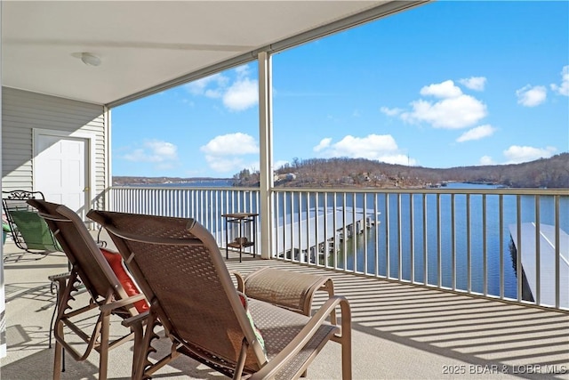 balcony with a water view