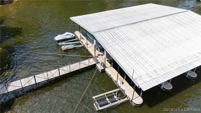 dock area with boat lift