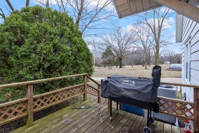 deck featuring grilling area