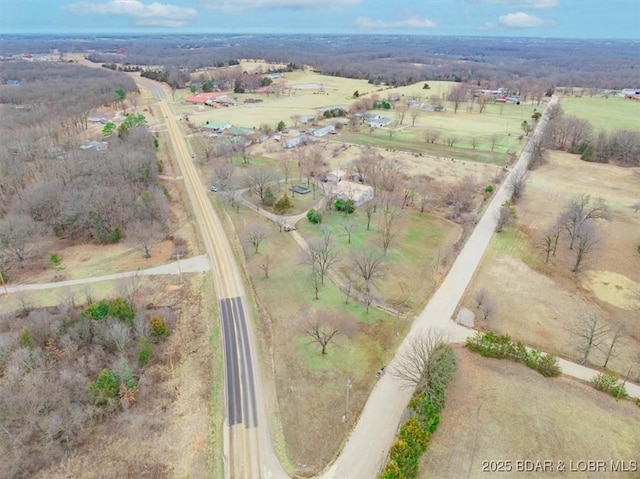 bird's eye view with a rural view