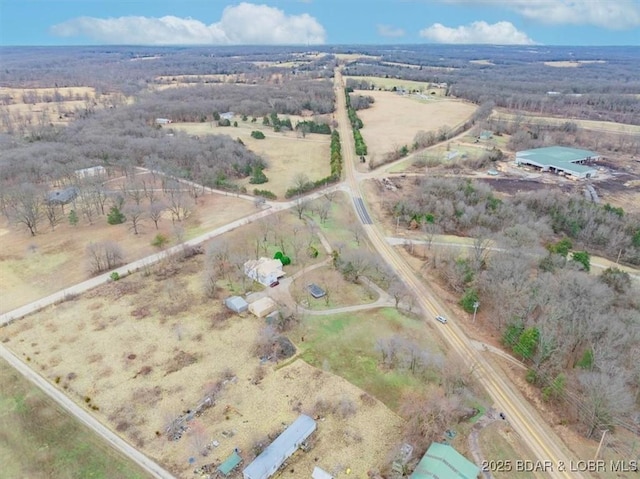 aerial view with a rural view