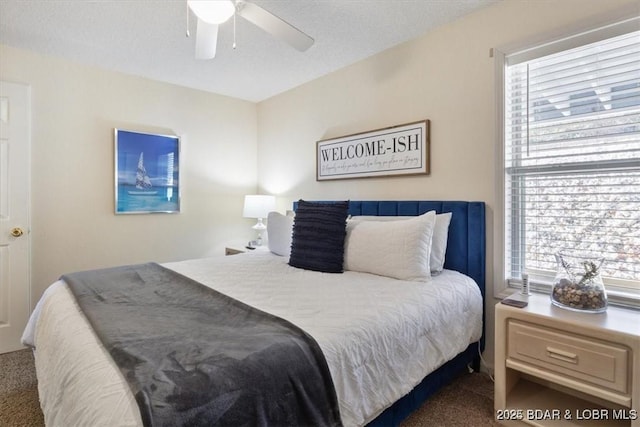 488 Regatta Bay Dr Unit 2C, Lake Ozark, MO 65049 - carpeted bedroom with multiple windows and ceiling fan