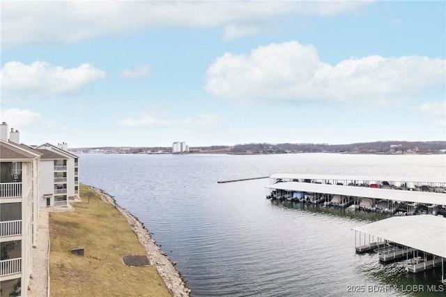 water view with a dock