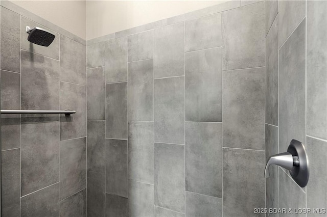 room details with a tile shower