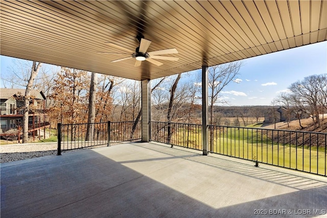 view of patio with ceiling fan