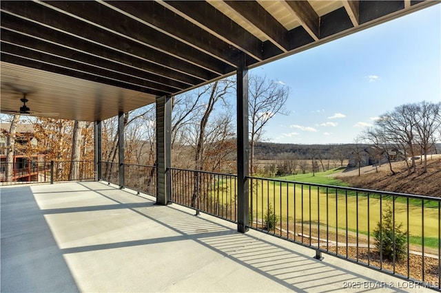 view of patio / terrace featuring ceiling fan