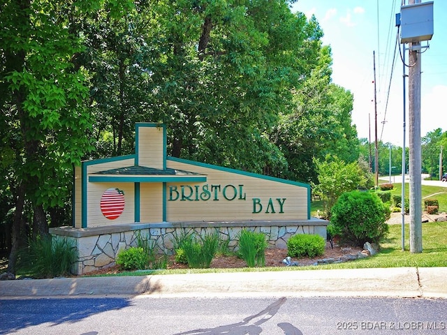 view of community sign