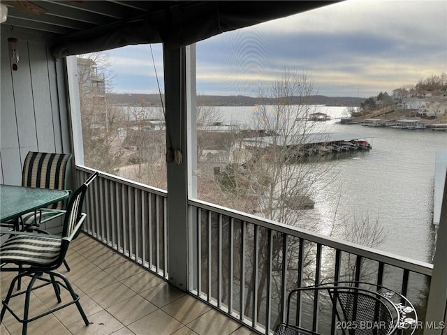 balcony with a water view