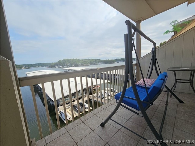 balcony with a water view