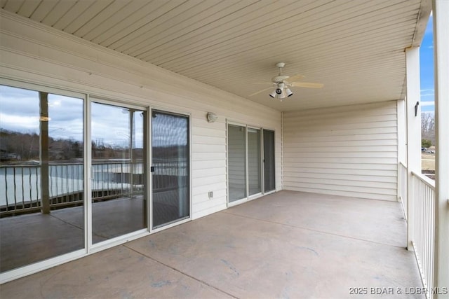 view of patio with a ceiling fan