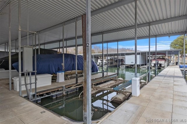 dock area with boat lift