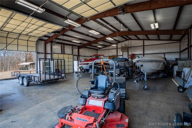 garage featuring metal wall