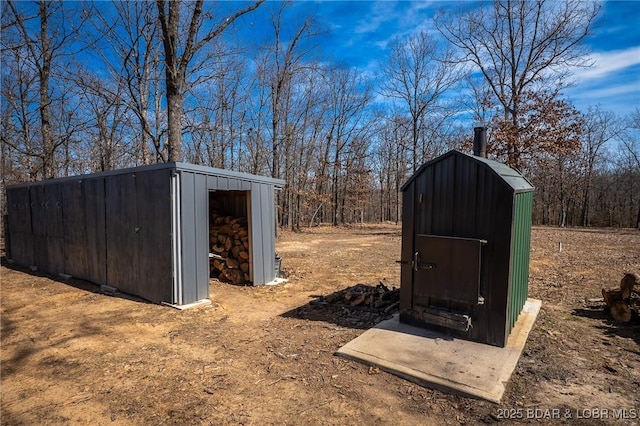 view of shed