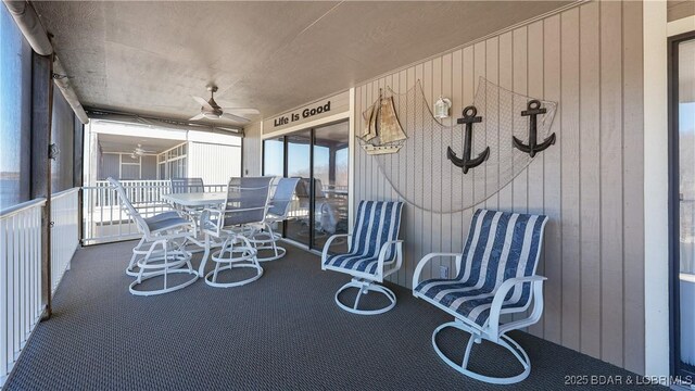 view of patio / terrace with a ceiling fan