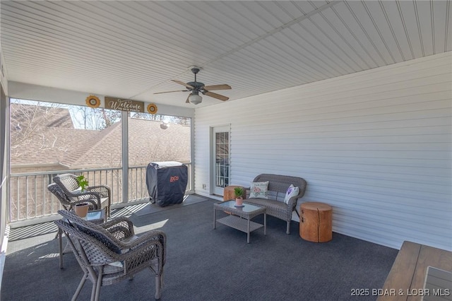 view of patio / terrace with ceiling fan