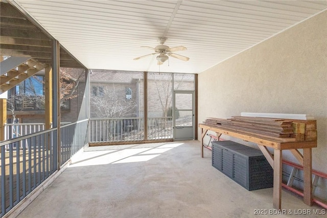 view of patio / terrace featuring ceiling fan