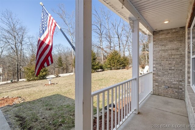 view of patio with covered porch