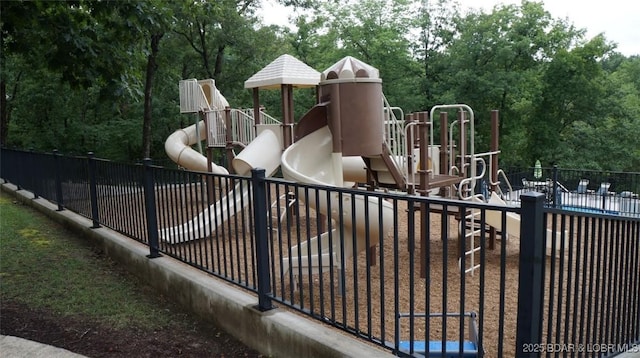 community play area featuring fence