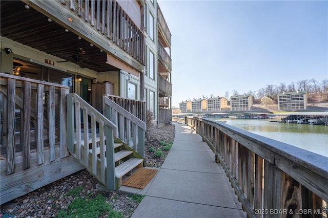 view of home's community featuring a water view