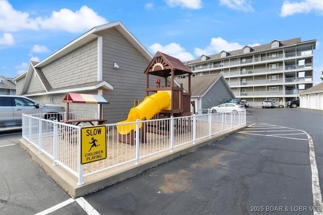 community playground with fence