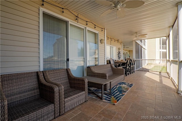 view of patio / terrace with ceiling fan