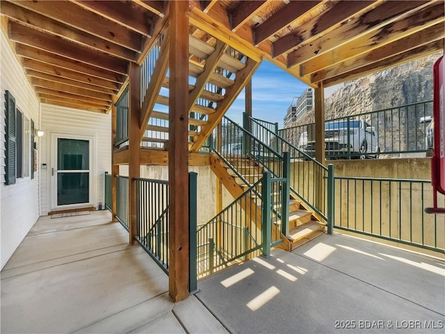 view of patio with stairs