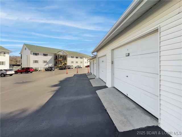 garage with a residential view