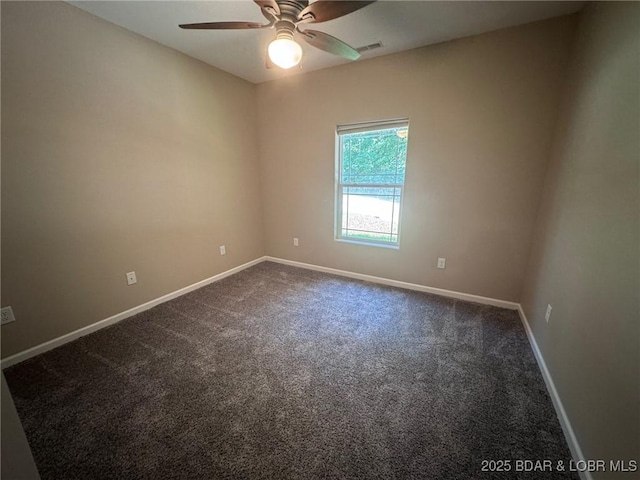 217 Highline Rd, Lake Ozark, MO 65049 - empty room with a ceiling fan and dark colored carpet