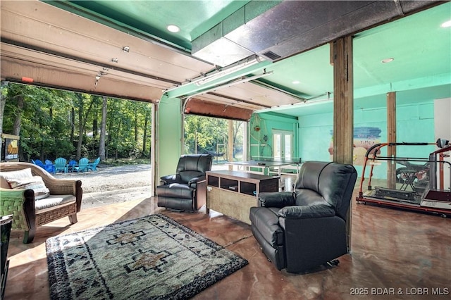 interior space featuring concrete flooring