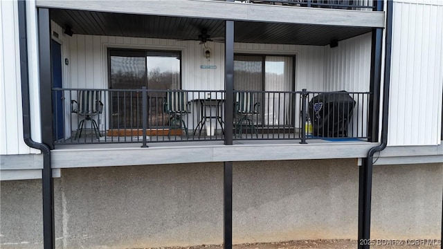 doorway to property with a balcony