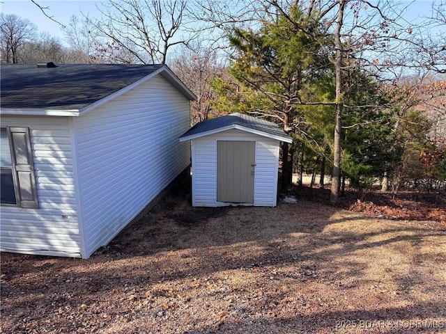 view of shed