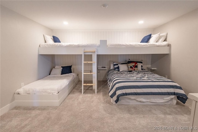 bedroom featuring carpet flooring and recessed lighting