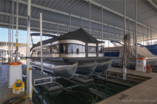 dock area with boat lift