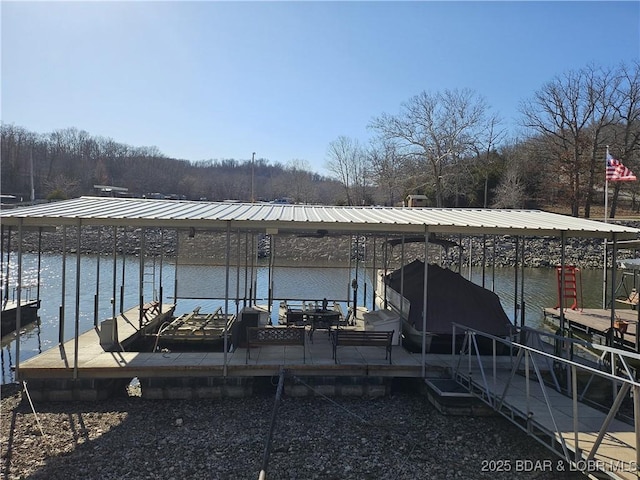 33 Zebco Ct, Edwards, MO 65326 - view of dock featuring a water view and boat lift