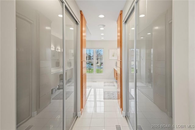 145 Bella Terra Ct, Sunrise Beach, MO 65079 - bathroom with tile patterned floors, recessed lighting, vanity, and baseboards