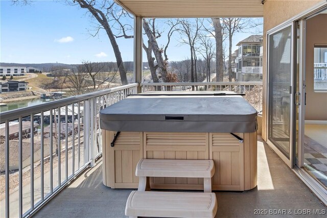 145 Bella Terra Ct, Sunrise Beach, MO 65079 - balcony featuring a hot tub