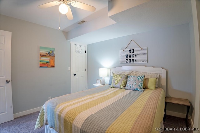 2813 Great Lake View Dr, Gravois Mills, MO 65037 - bedroom with carpet floors and a ceiling fan