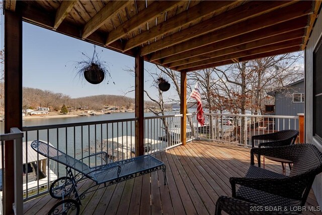 2813 Great Lake View Dr, Gravois Mills, MO 65037 - deck featuring a water view